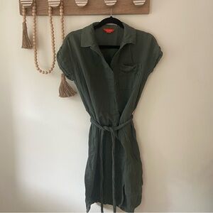 Green Tee-Shirt Dress with Belt